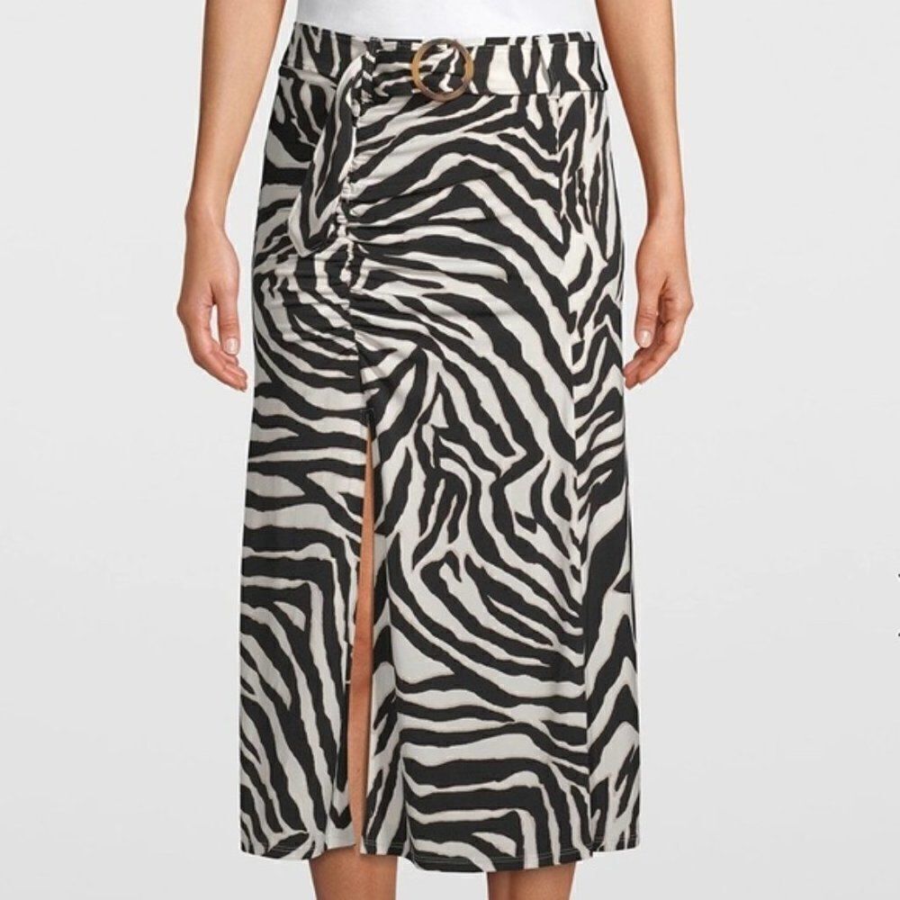 White House Black Market Zebra Animal Print Skirt New